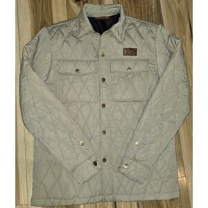 Java Monster Coffee Quilted Jacket Womens Tan Size S Snap & Full Zip